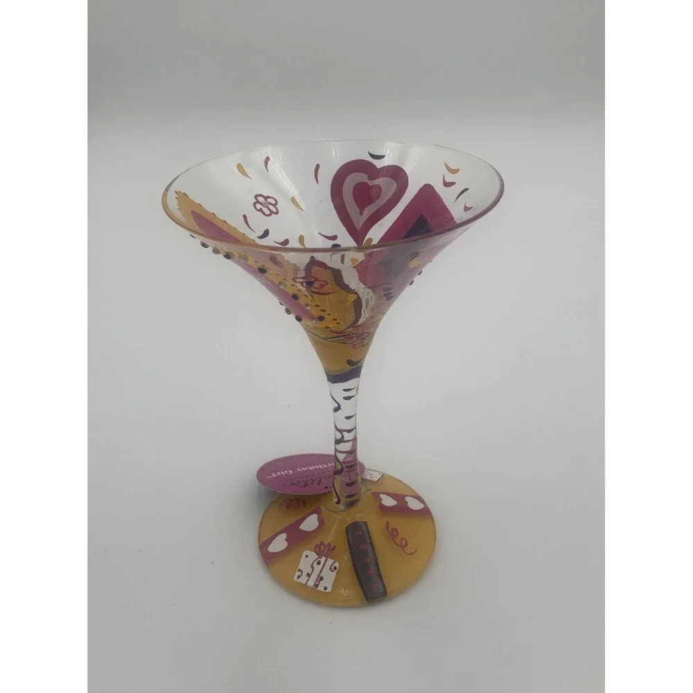 Lolita Birthday Girl Love My Martini Recipe Glass Hand Painted 7oz Party Present